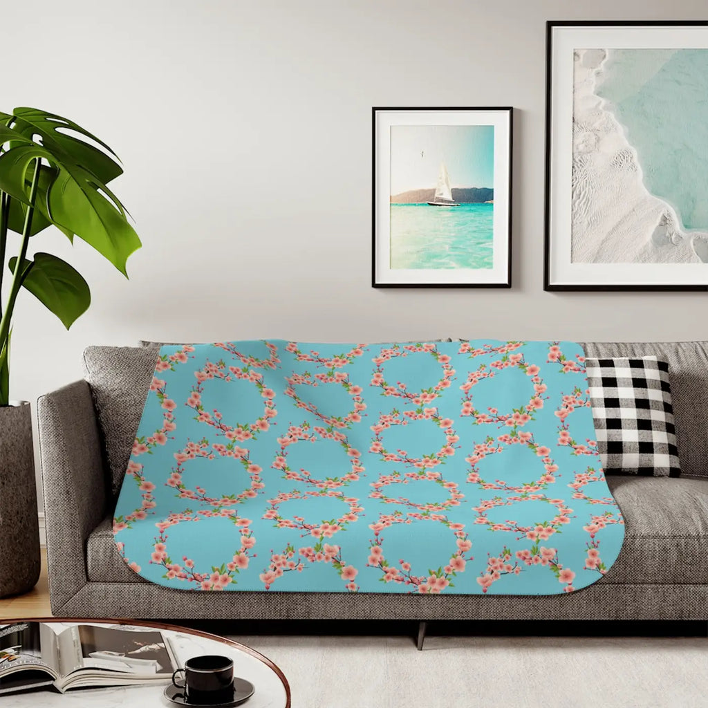 Floral Sherpa Blanket - Two Colors Available - DipaliZ