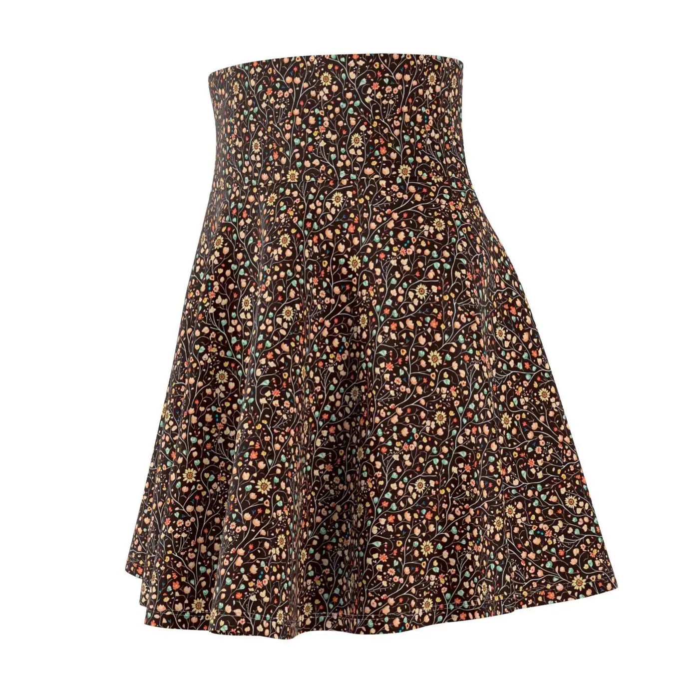 Floral Pattern Skater Skirt - Chic Runway Ready Style - DipaliZ