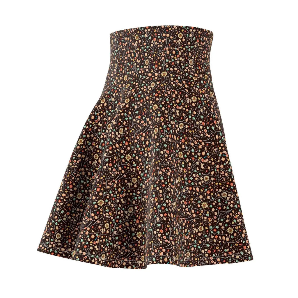 Floral Pattern Skater Skirt - Chic Runway Ready Style - DipaliZ