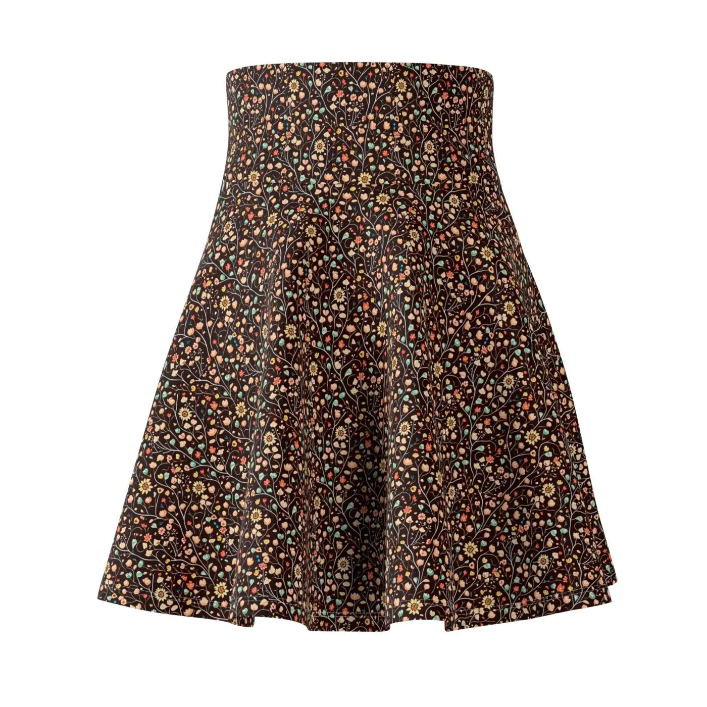 Floral Pattern Skater Skirt - Chic Runway Ready Style - DipaliZ