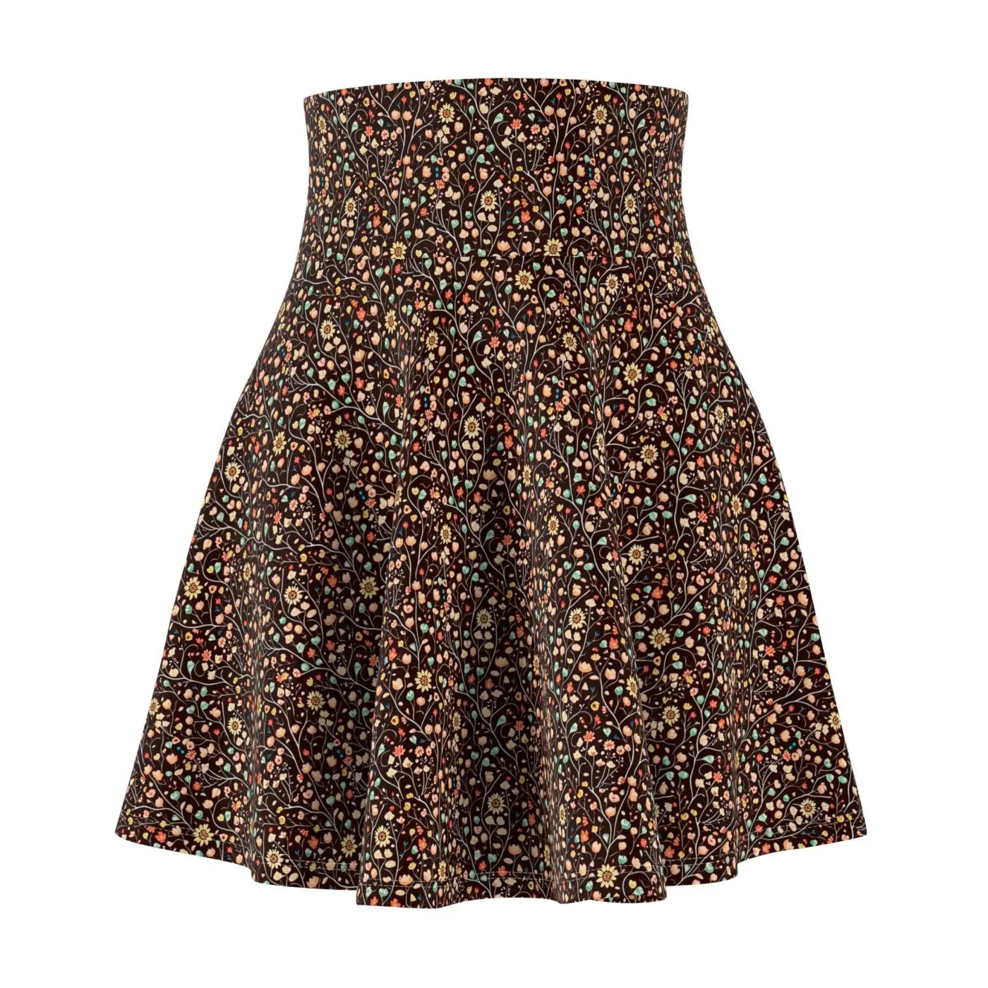 Floral Pattern Skater Skirt - Chic Runway Ready Style - DipaliZ