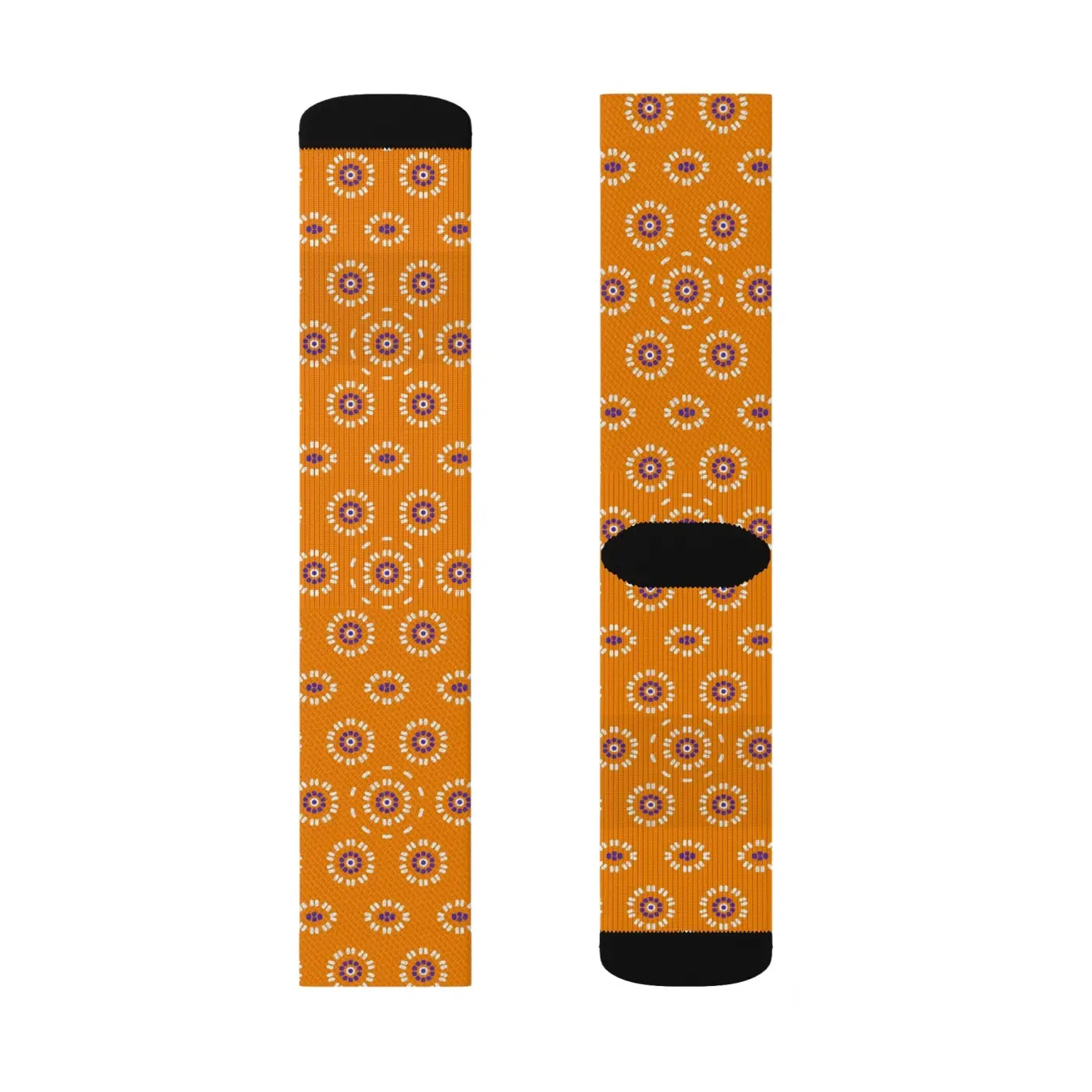 Vibrant Floral Pattern Sublimation Socks - Eco-Friendly Gifts - DipaliZ
