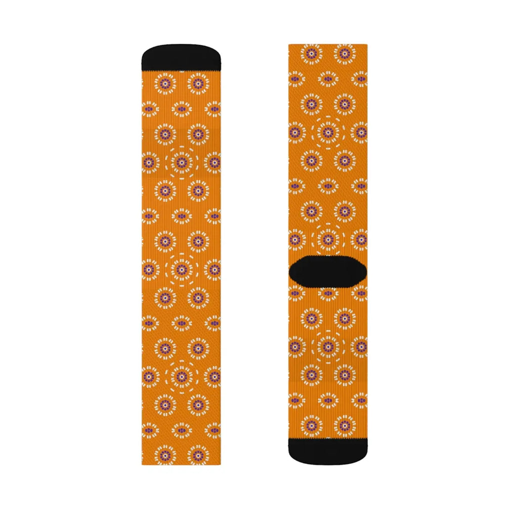Vibrant Floral Pattern Sublimation Socks - Eco-Friendly Gifts - DipaliZ