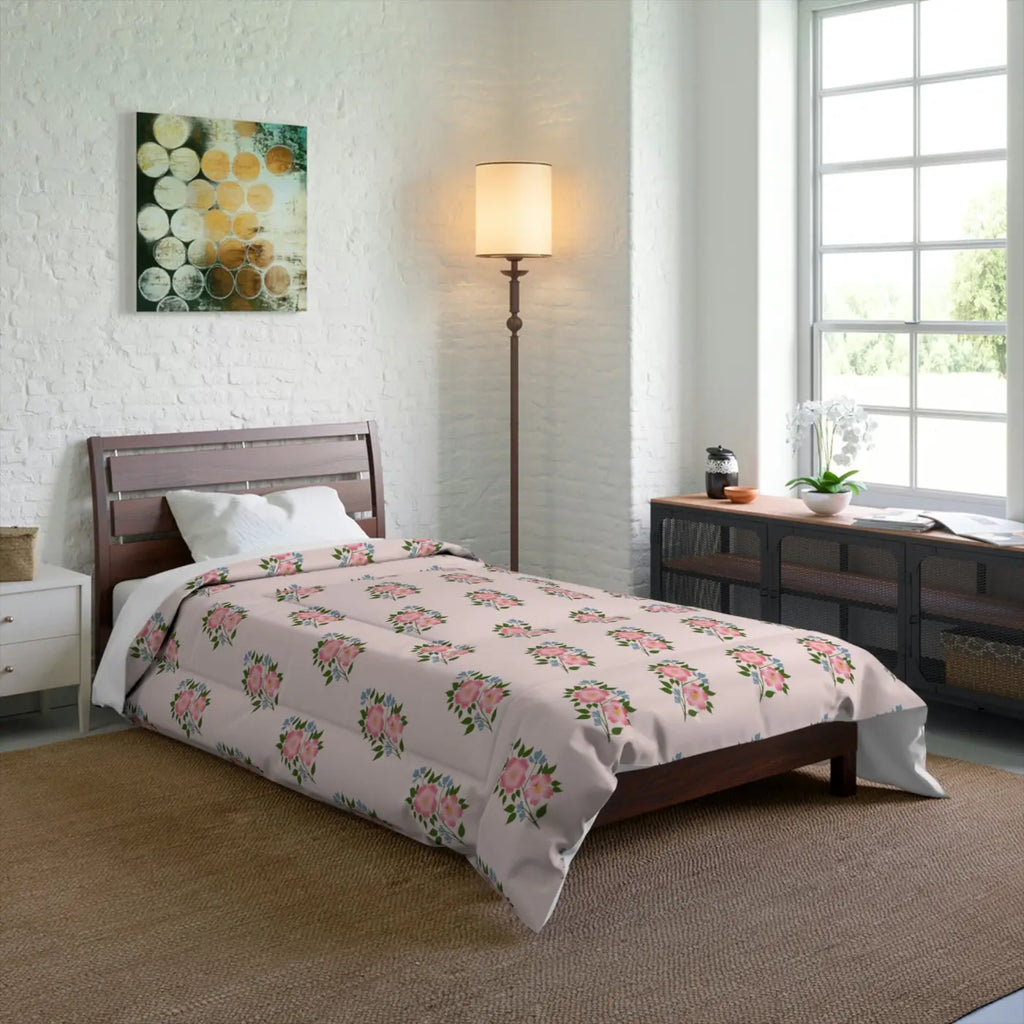 Floral Pattern Comforter - Luxe Bedding for Her - DipaliZ