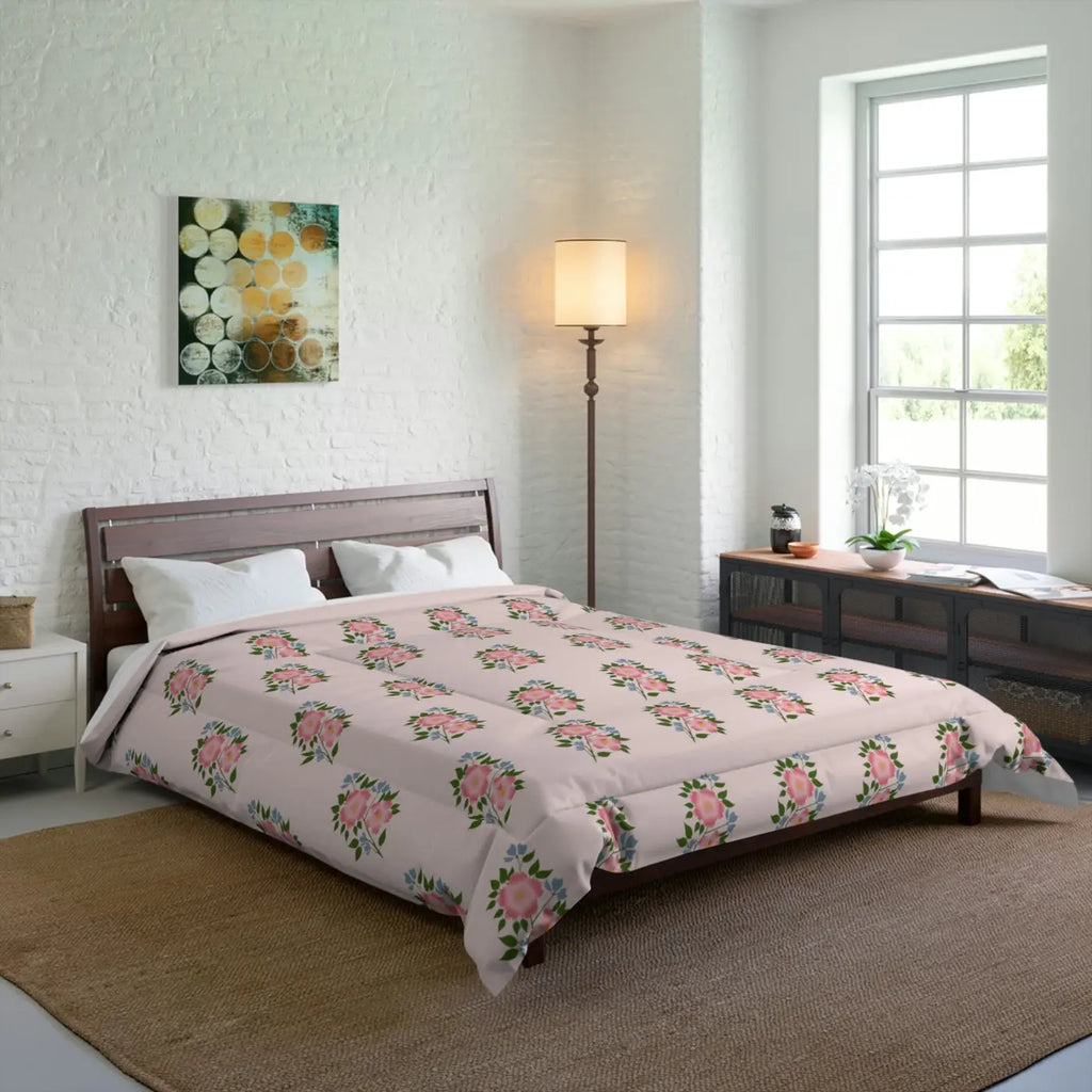 Floral Pattern Comforter - Luxe Bedding for Her - DipaliZ