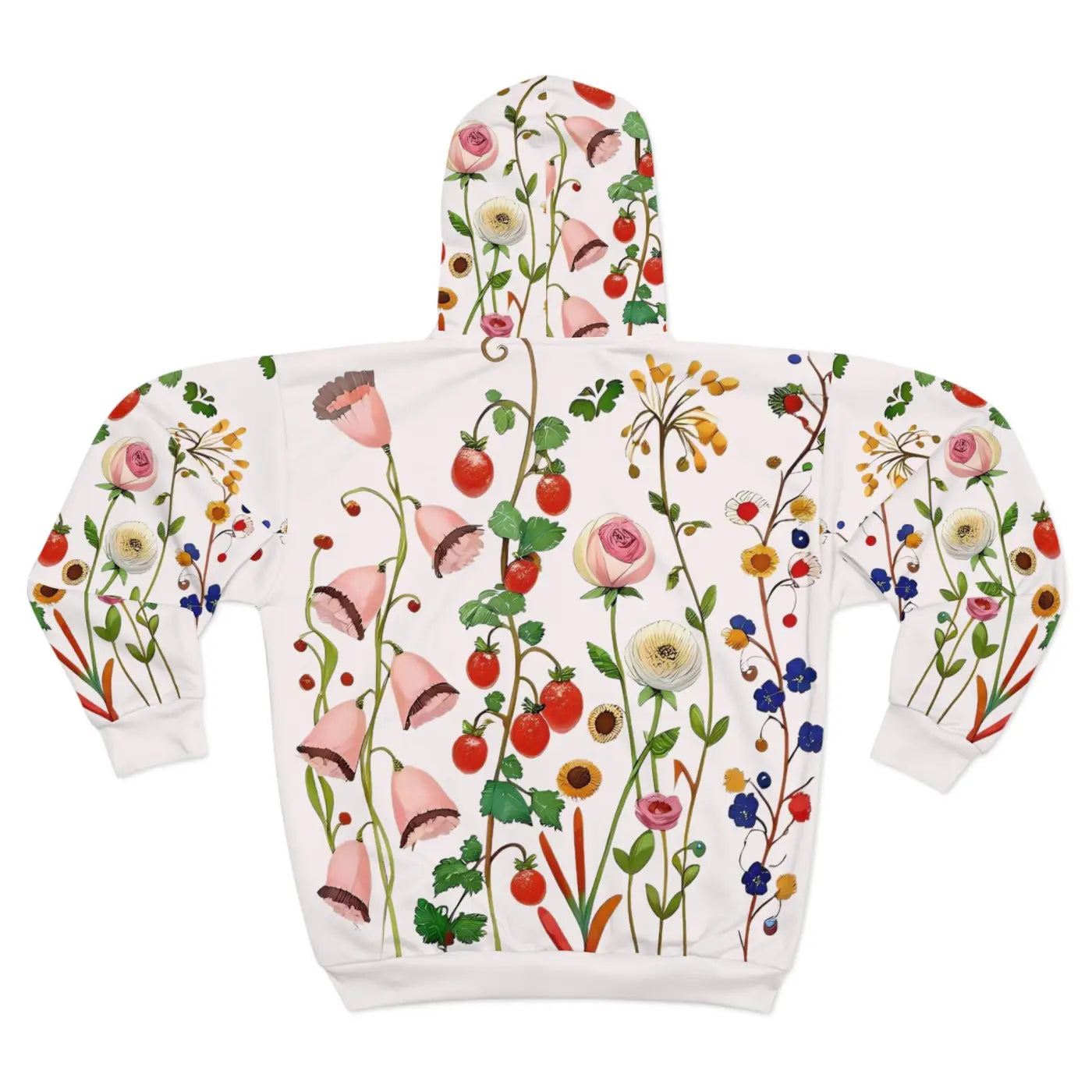 Zip Hoodie - Floral Pattern Polyester - DipaliZ