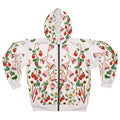 Zip Hoodie - Floral Pattern Polyester - DipaliZ