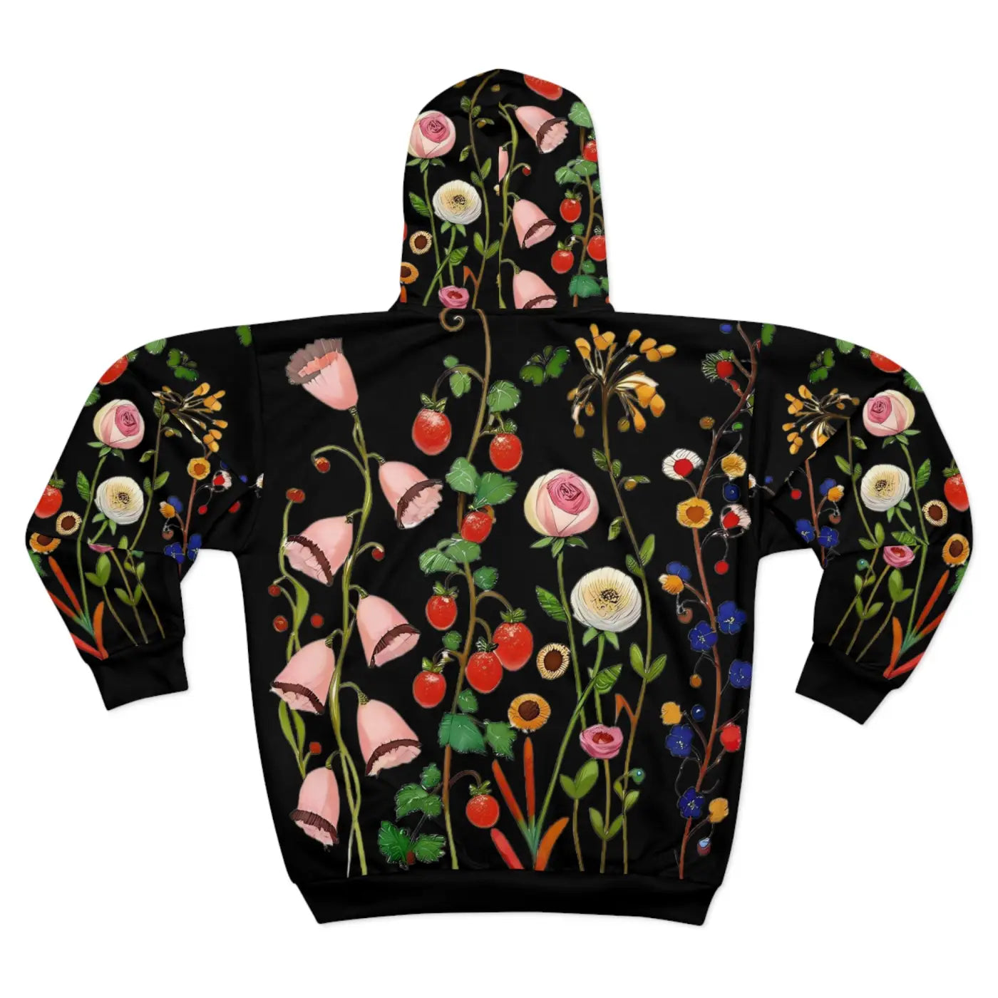 Floral Zip Hoodie - Vibrant Winter Statement Piece - DipaliZ