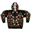 Floral Zip Hoodie - Vibrant Winter Statement Piece - DipaliZ