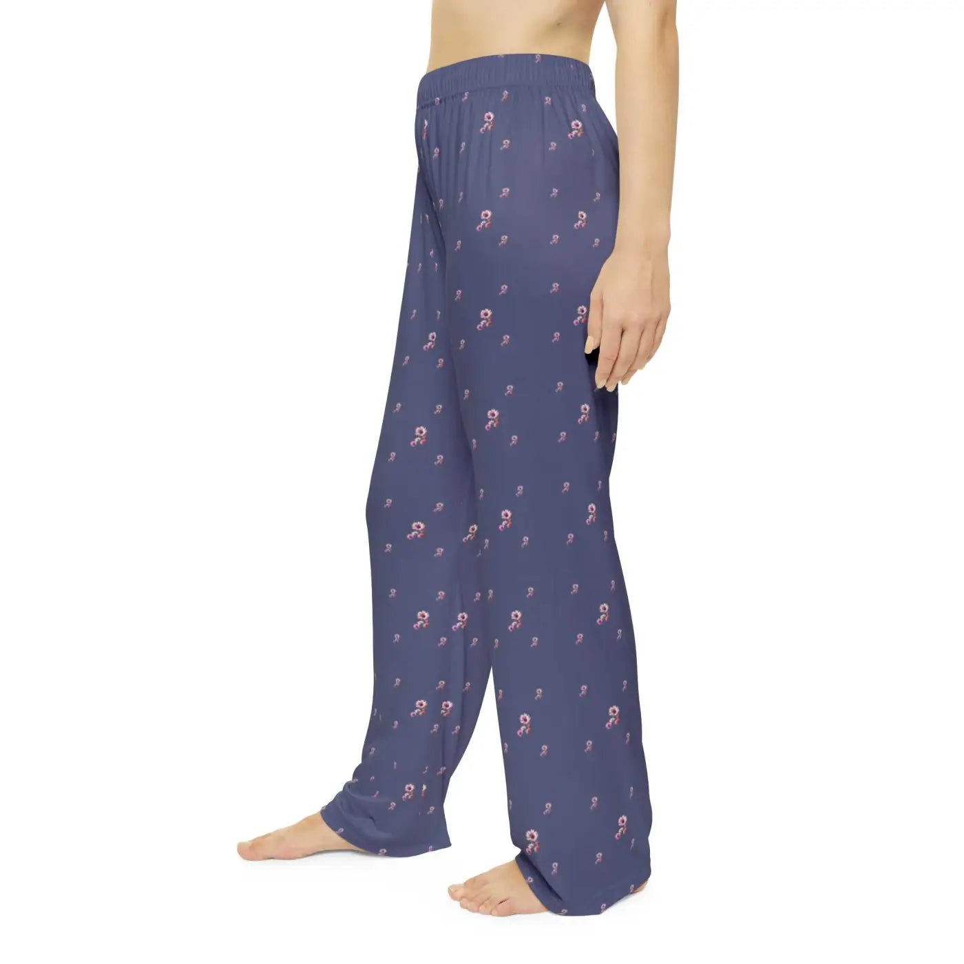 Floral Pattern Pajama Pants - Purple Loungewear - DipaliZ