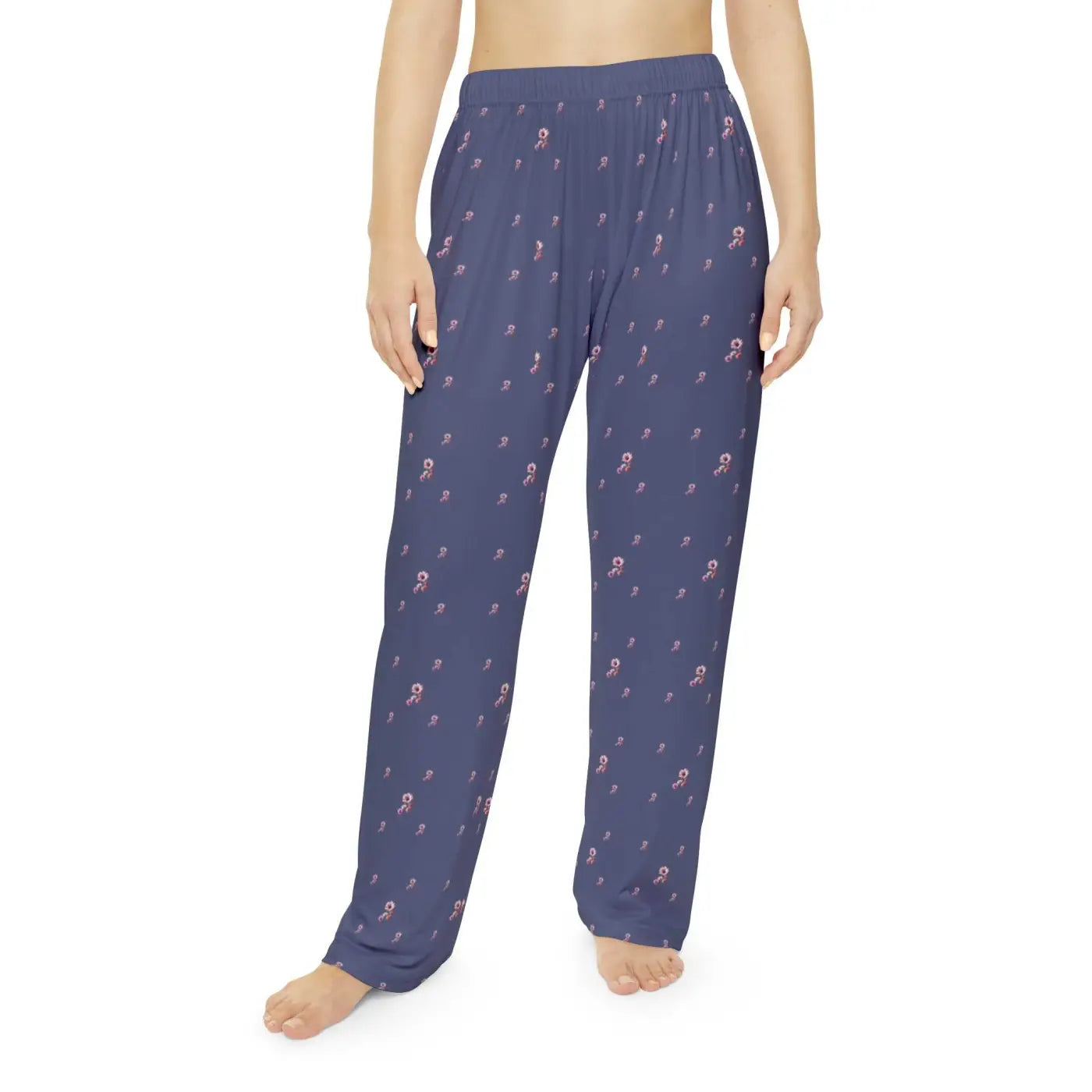 Floral Pattern Pajama Pants - Purple Loungewear - DipaliZ