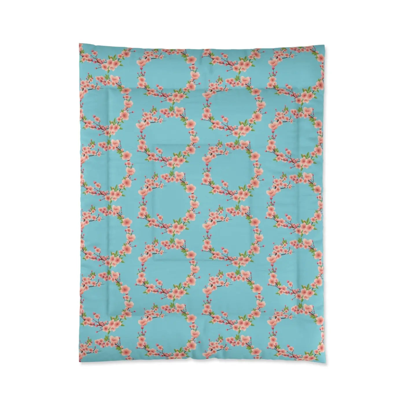 Floral Teal Comforter - Polyester Bedding Collection - DipaliZ