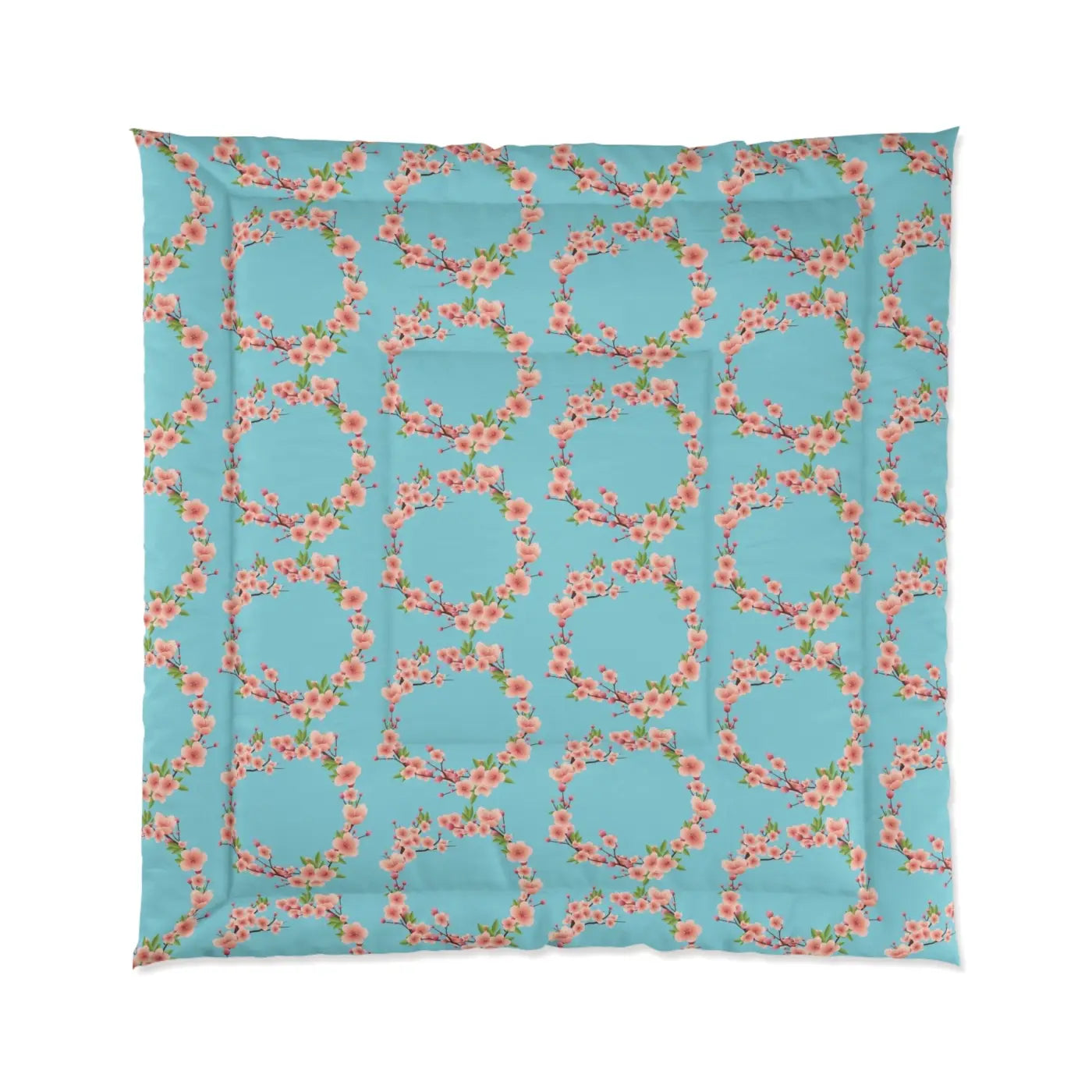 Floral Teal Comforter - Polyester Bedding Collection - DipaliZ
