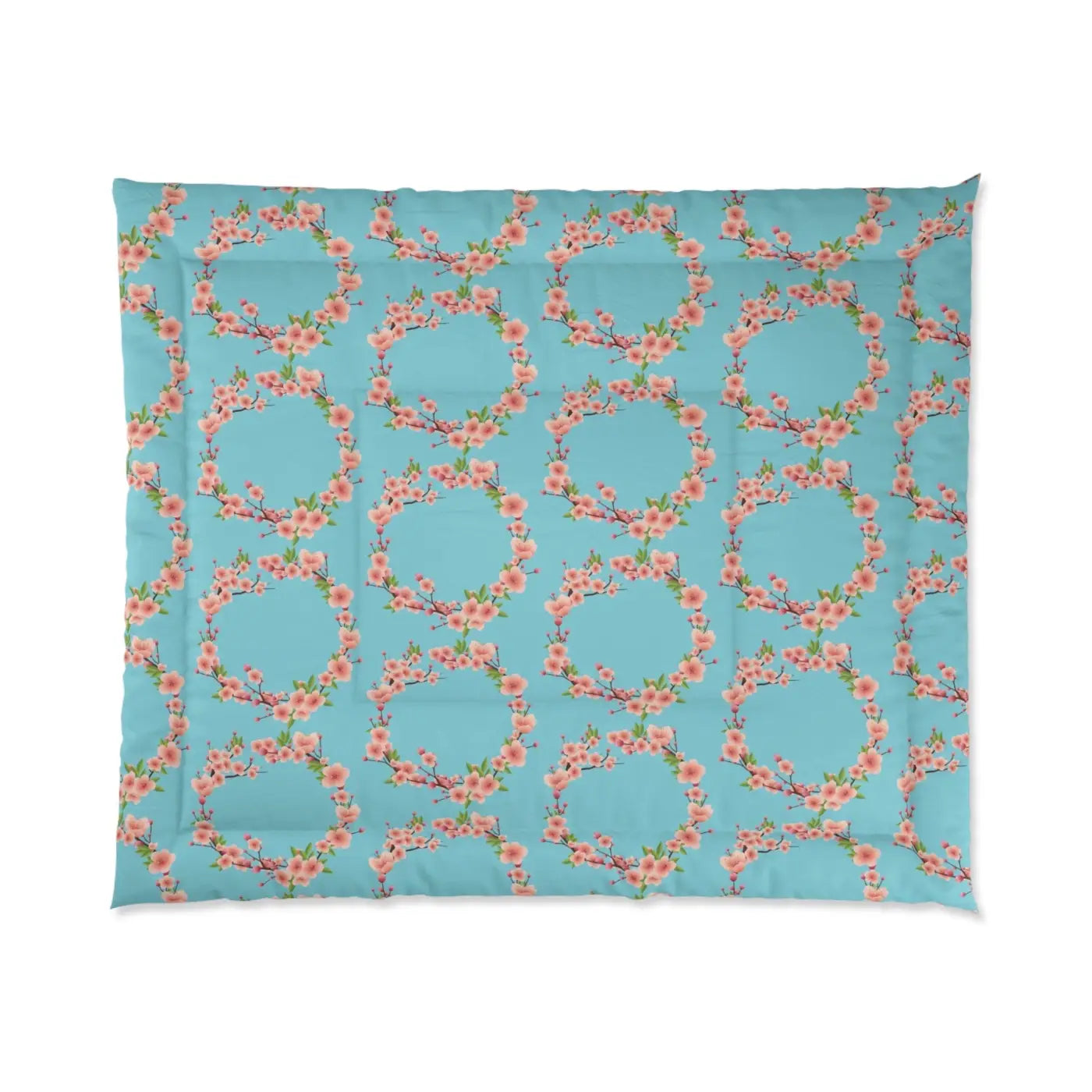Floral Teal Comforter - Polyester Bedding Collection - DipaliZ