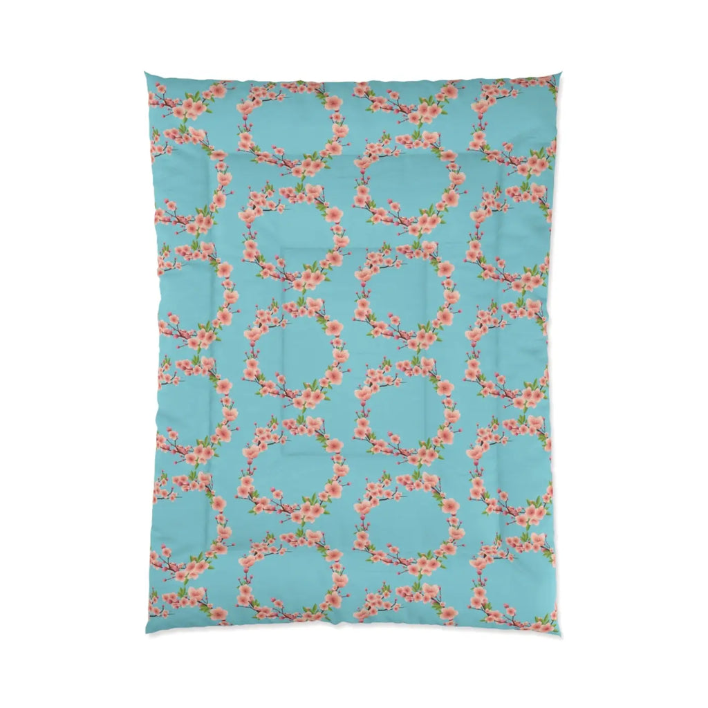 Floral Teal Comforter - Polyester Bedding Collection - DipaliZ