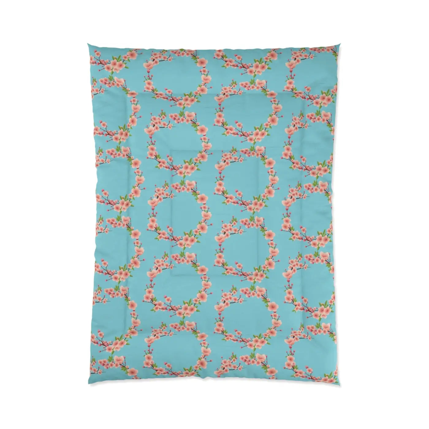 Floral Teal Comforter - Polyester Bedding Collection - DipaliZ