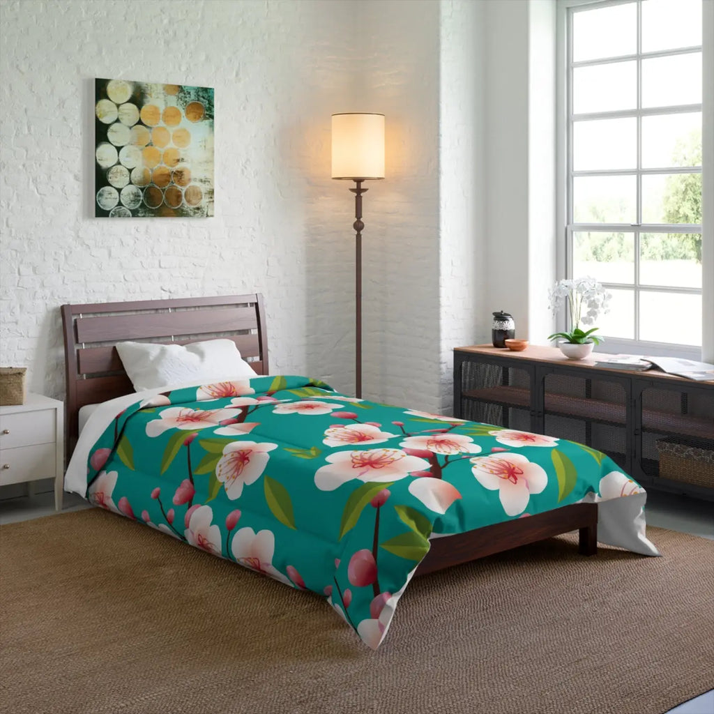 Floral Polyester Comforter - Cozy Bedroom Style - DipaliZ