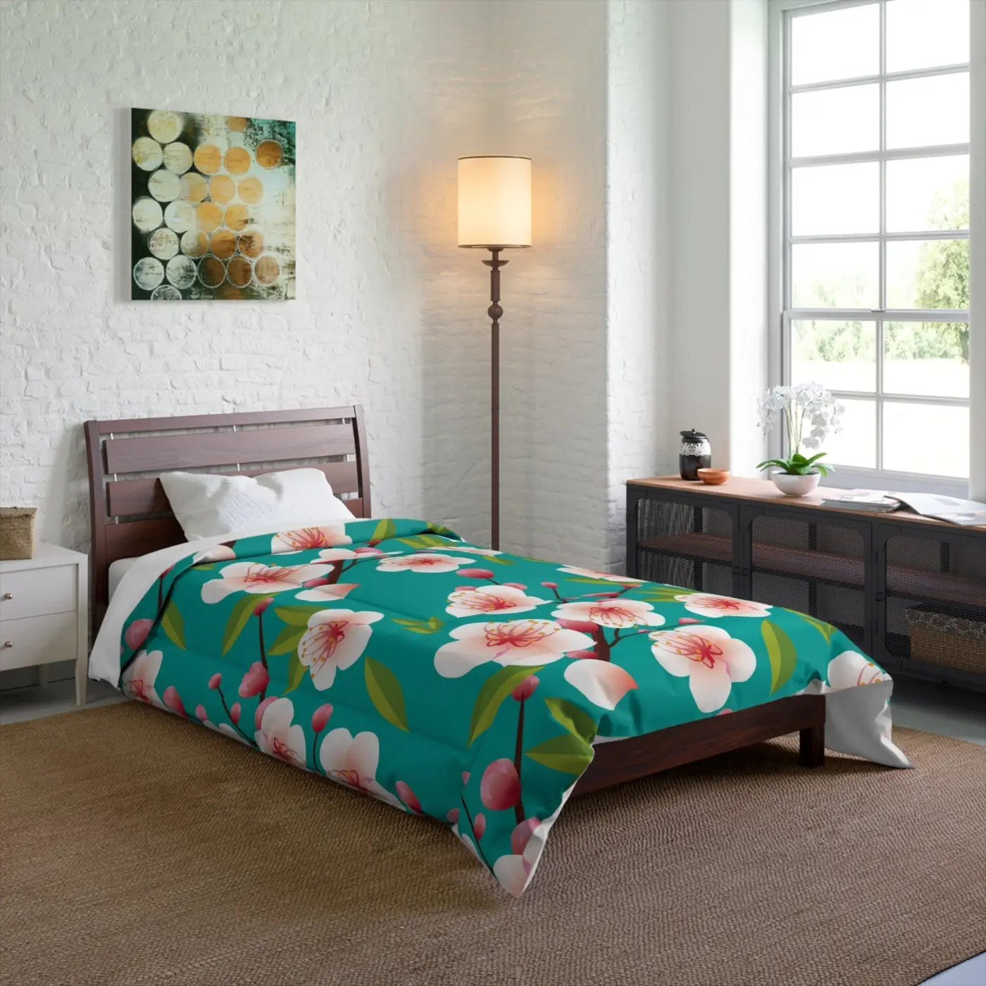 Floral Polyester Comforter - Cozy Bedroom Style - DipaliZ