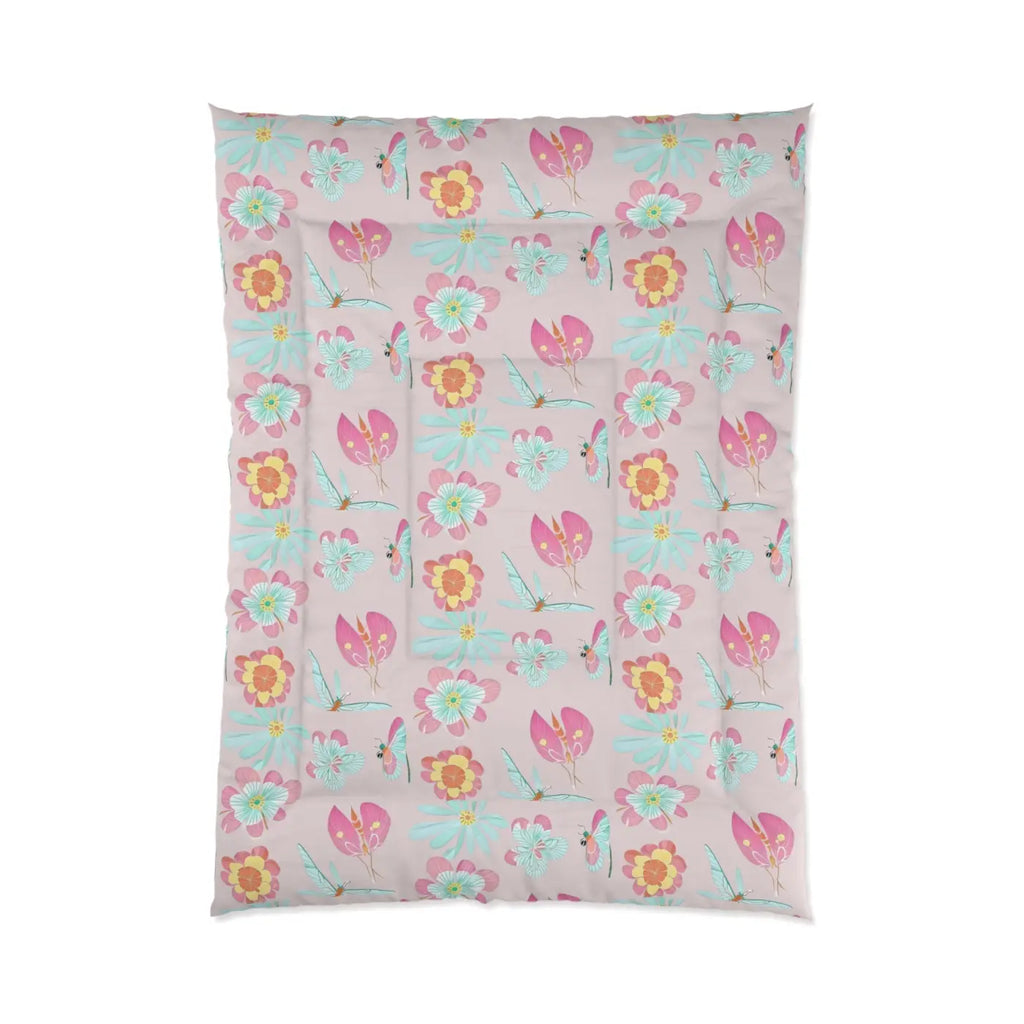 Floral Print Comforter - Cozy Bedding for Her - DipaliZ