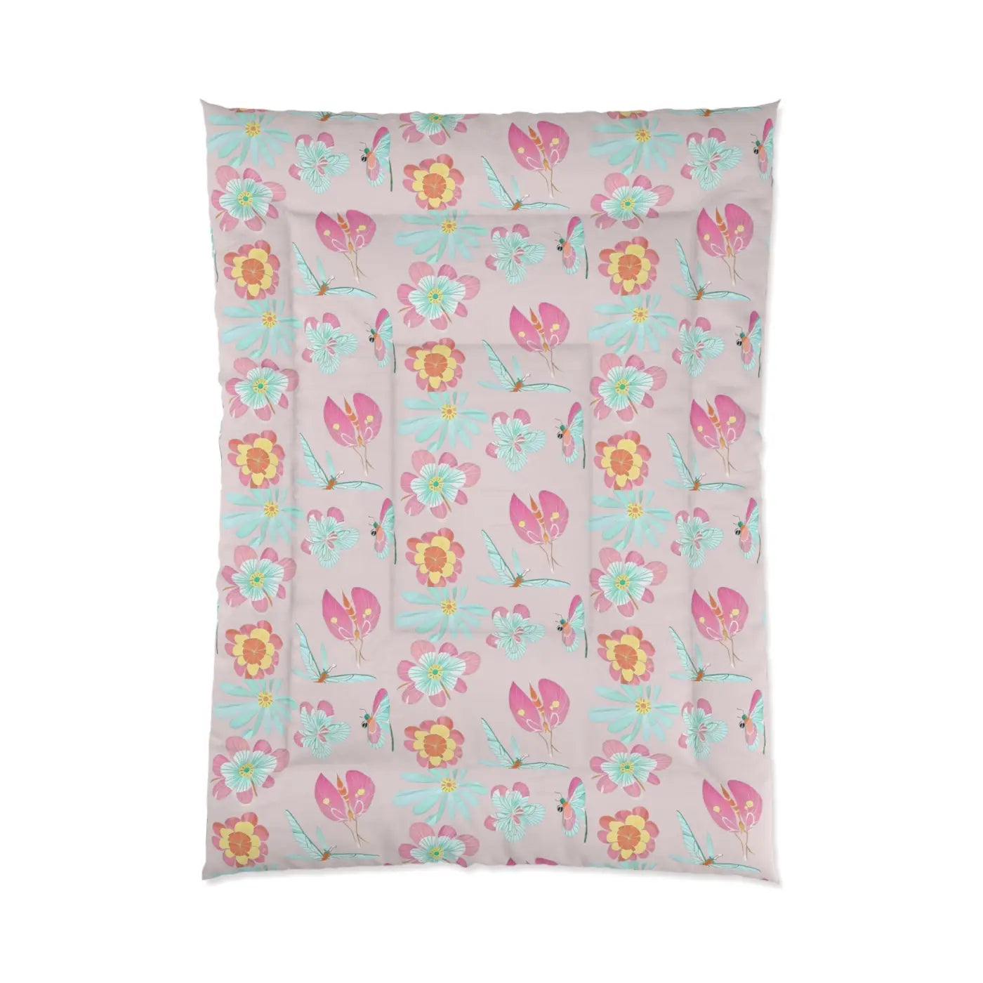 Floral Print Comforter - Cozy Bedding for Her - DipaliZ