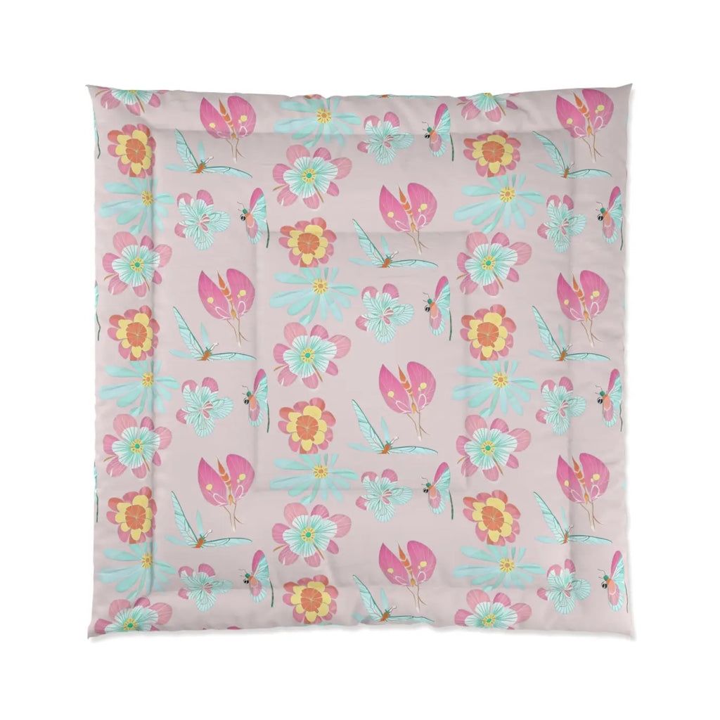 Floral Print Comforter - Cozy Bedding for Her - DipaliZ