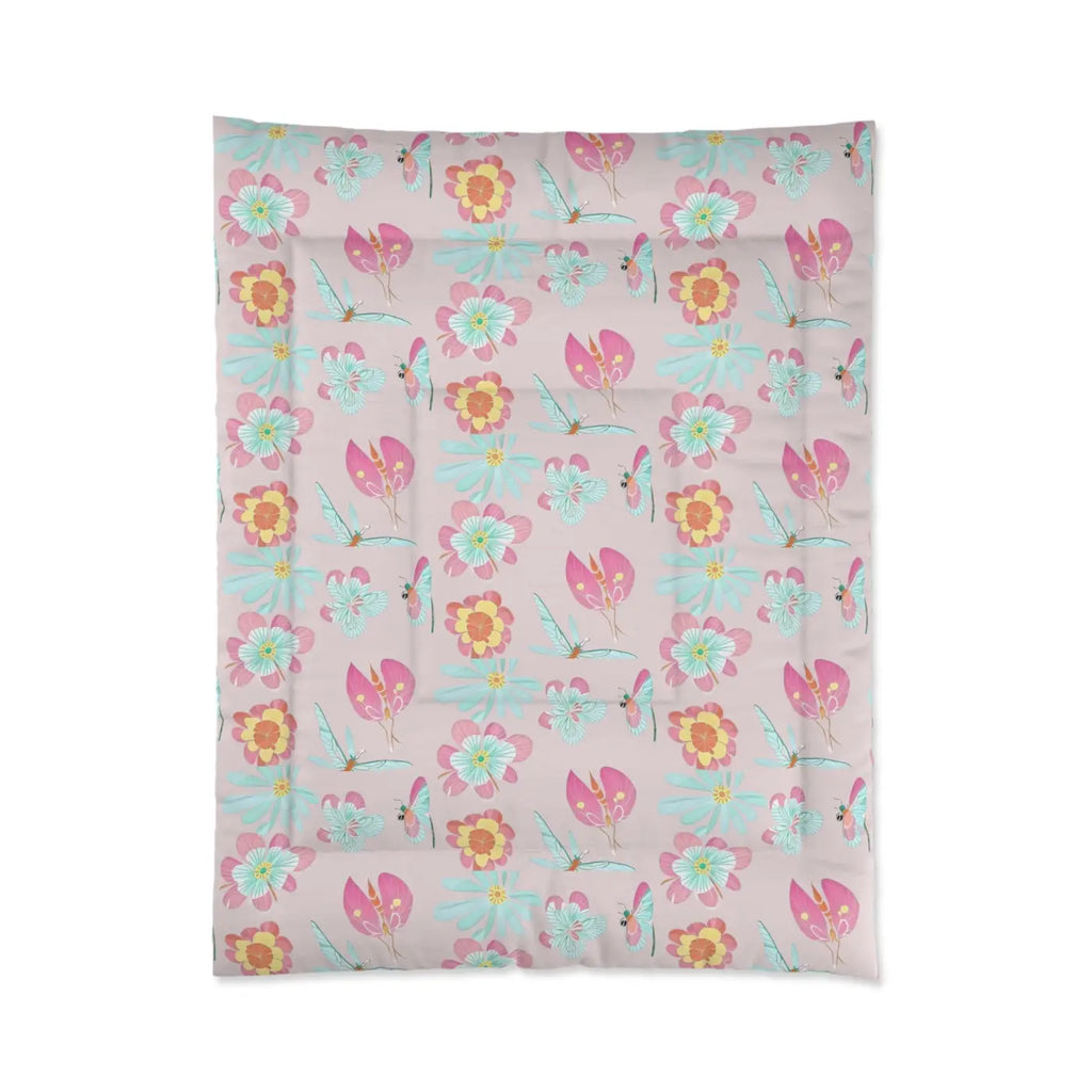 Floral Print Comforter - Cozy Bedding for Her - DipaliZ