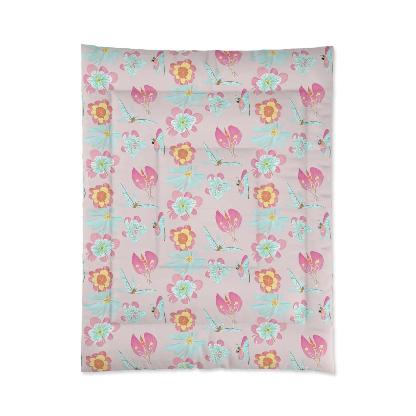 Floral Print Comforter - Cozy Bedding for Her - DipaliZ