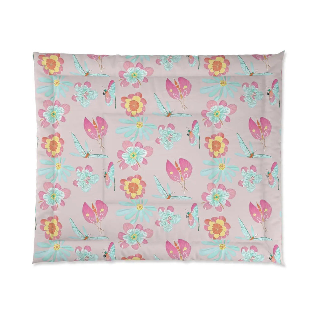 Floral Print Comforter - Cozy Bedding for Her - DipaliZ