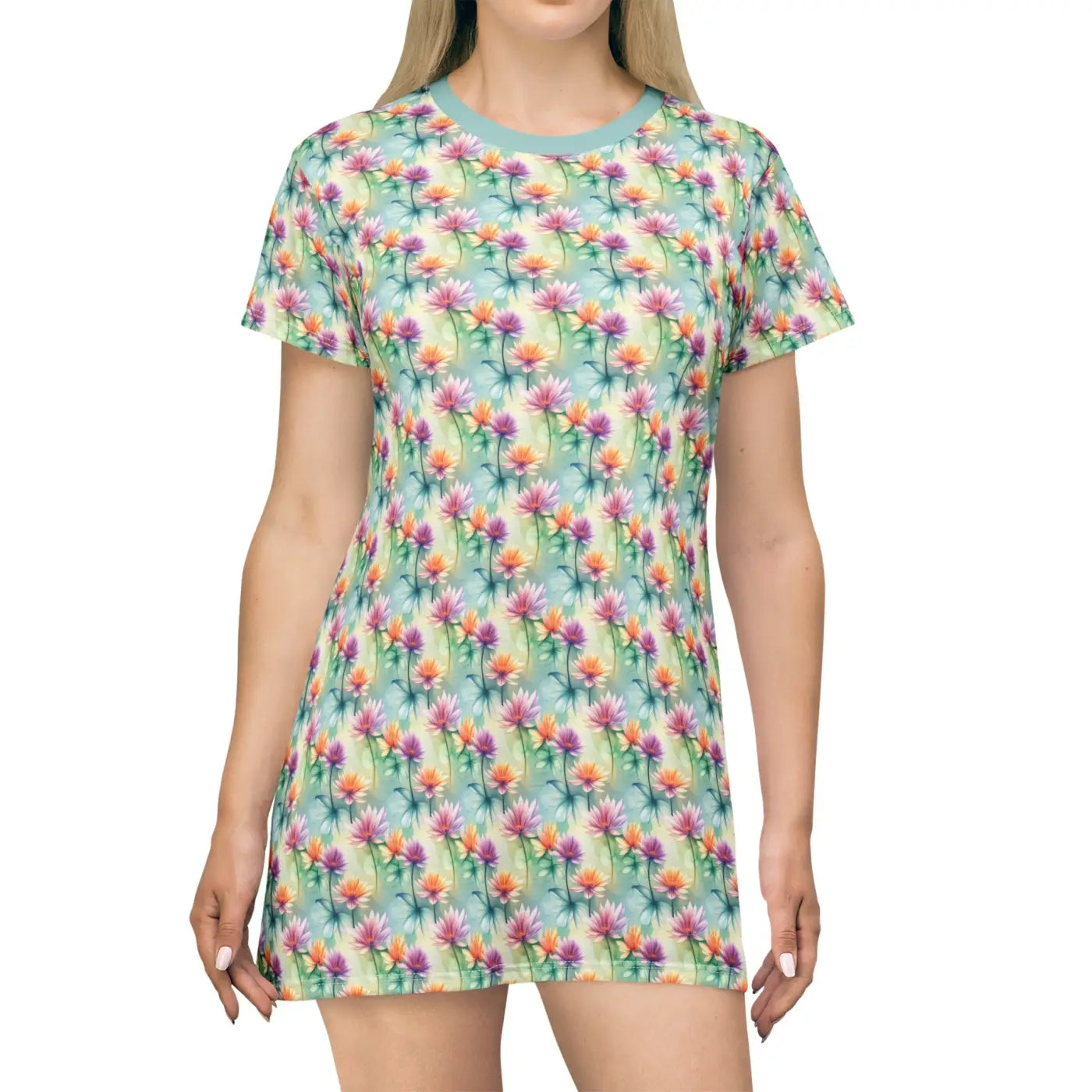 Floral Print Shirt Dress - Casual Comfort Style - DipaliZ