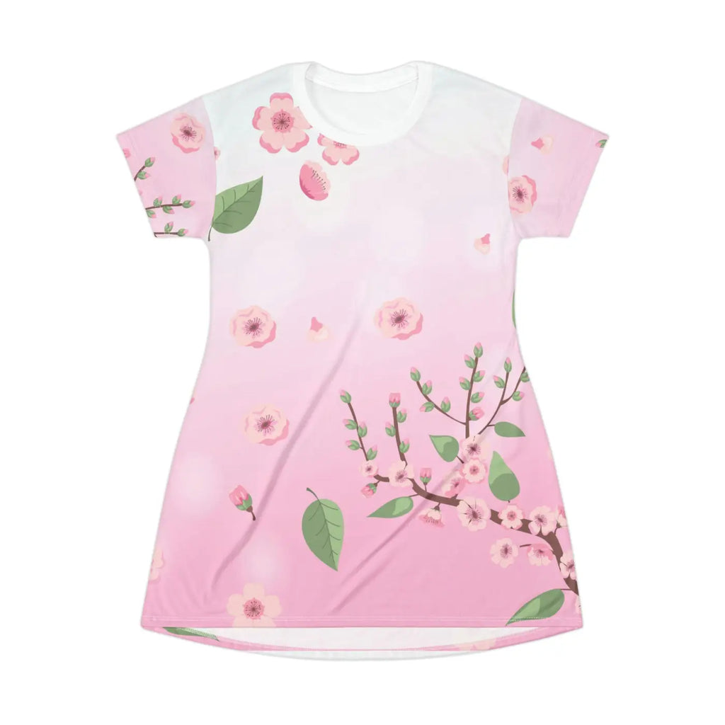 Floral Print Shirt Dress - Pink Botanical Design - DipaliZ