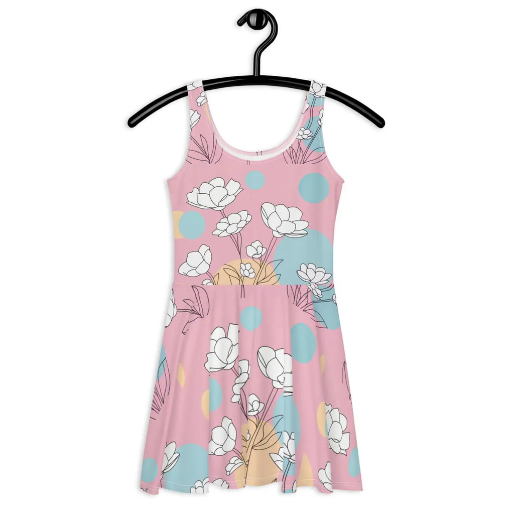 Floral Skater Dress - Pastel Flowers Spring Style - DipaliZ