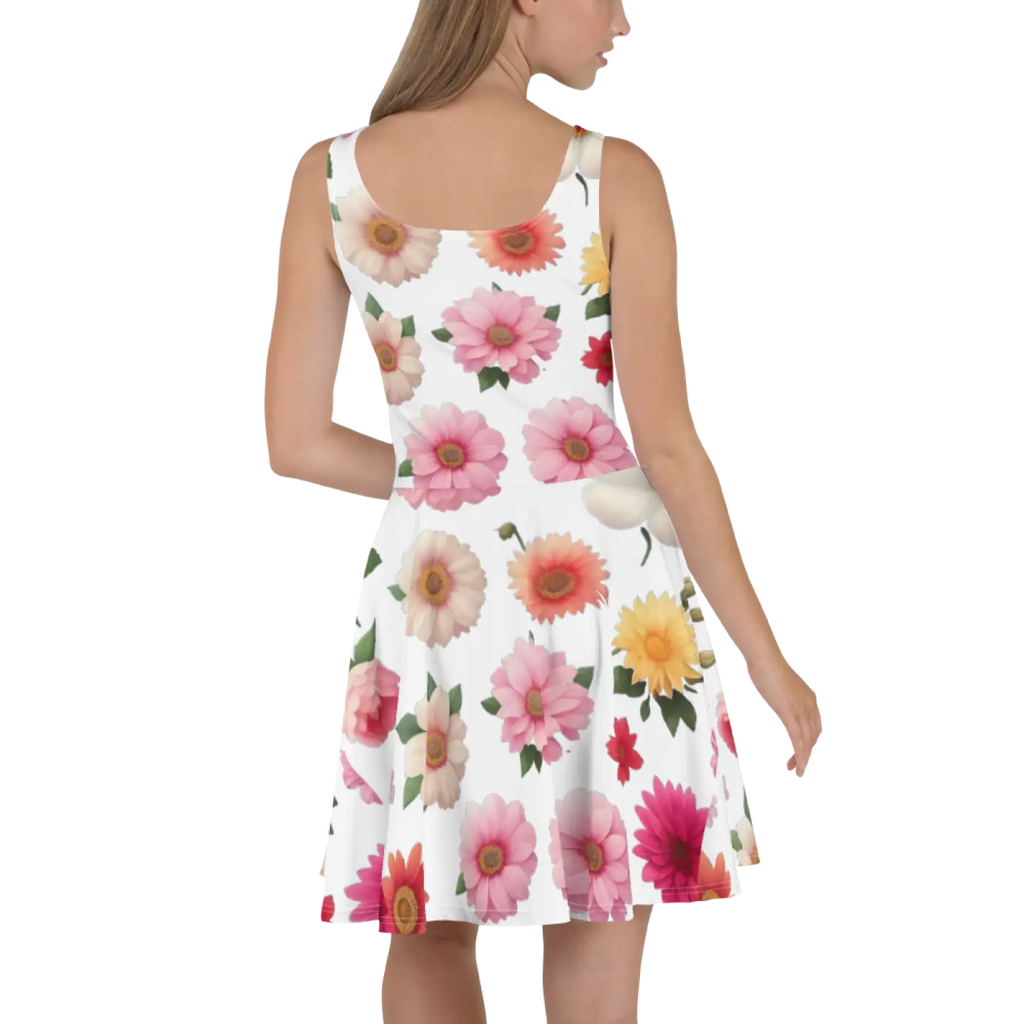 Floral Skater Dress - Pastel Flowers Spring Style - DipaliZ