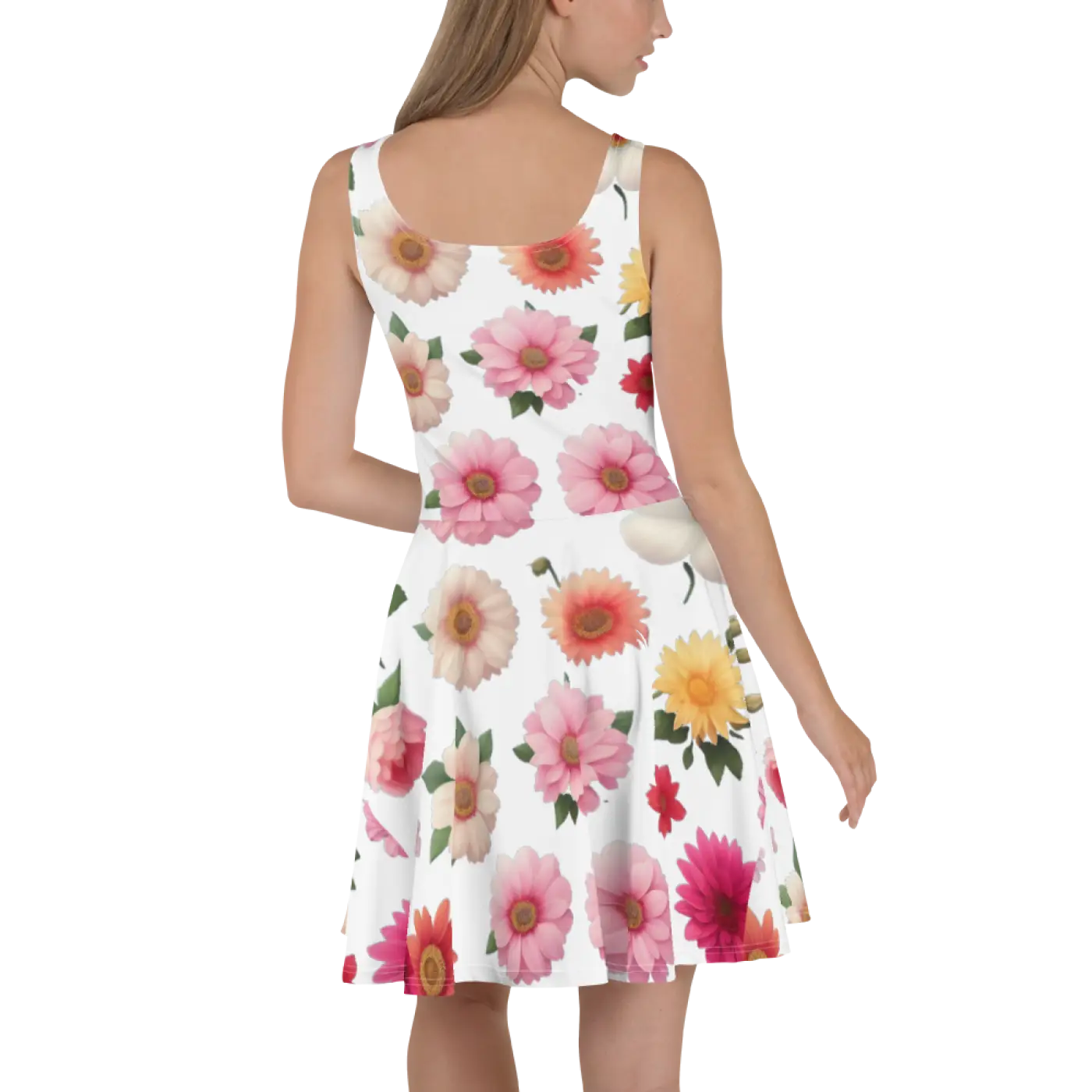 Floral Skater Dress - Pastel Flowers Spring Style - DipaliZ