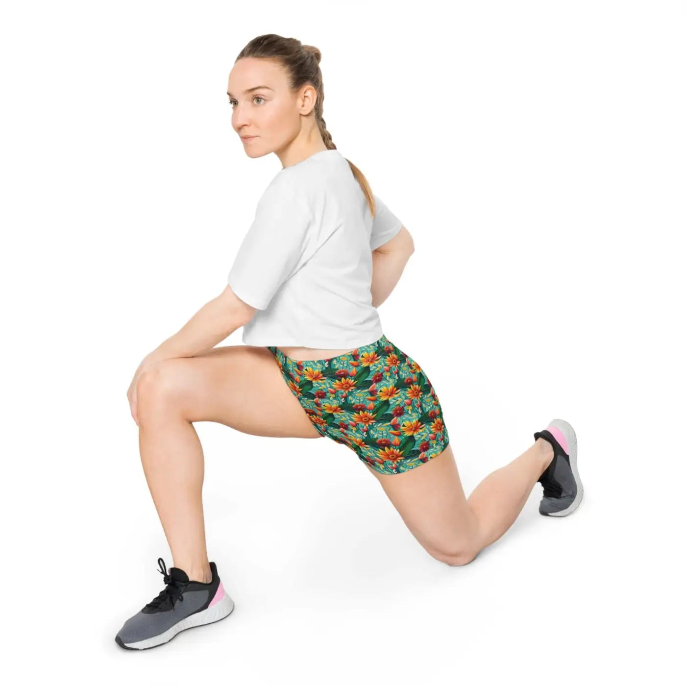 Floral Moisture Wicking Women's Shorts - Active Wear - DipaliZ