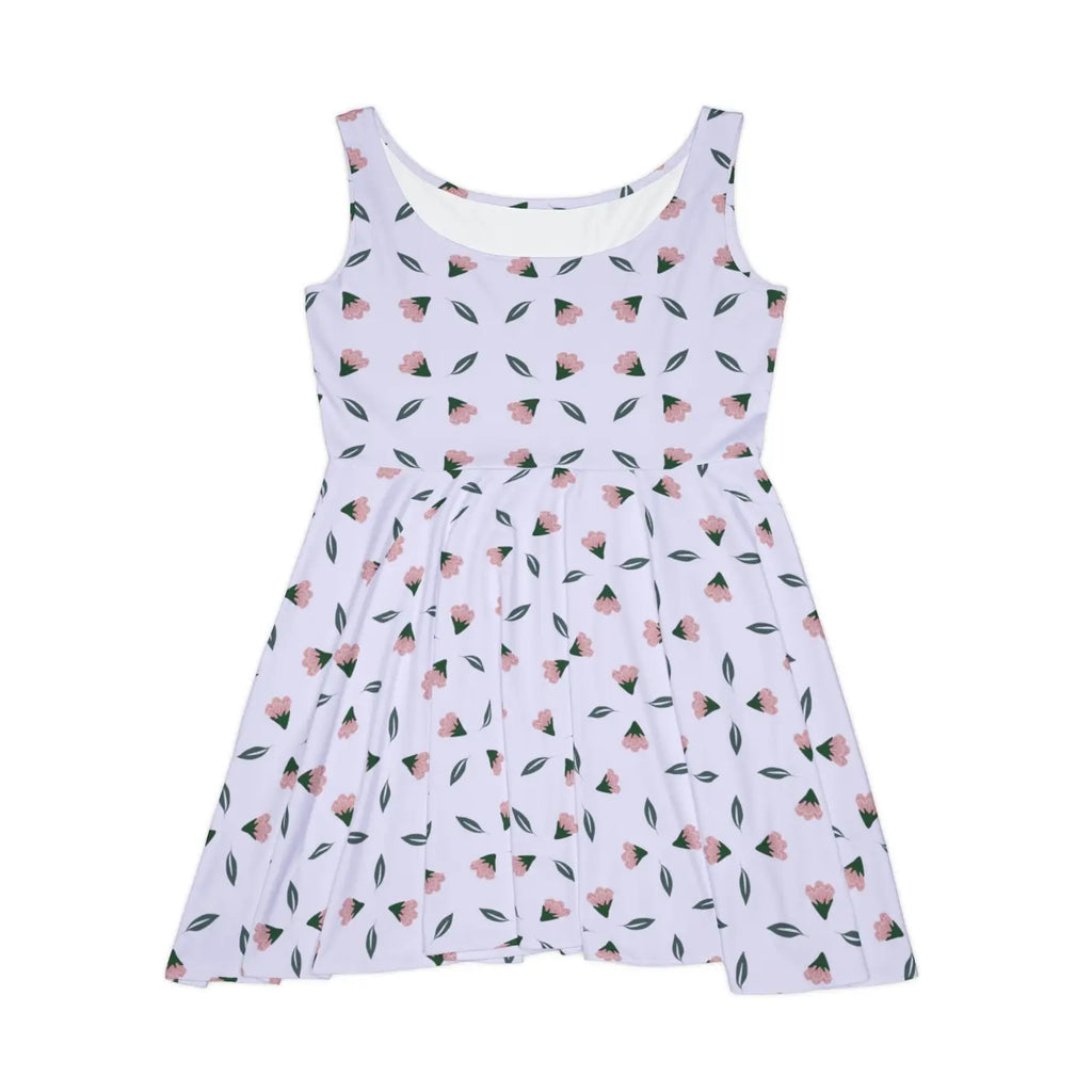 Floral Purple Women's Skater Dress - Polyester Spandex - DipaliZ