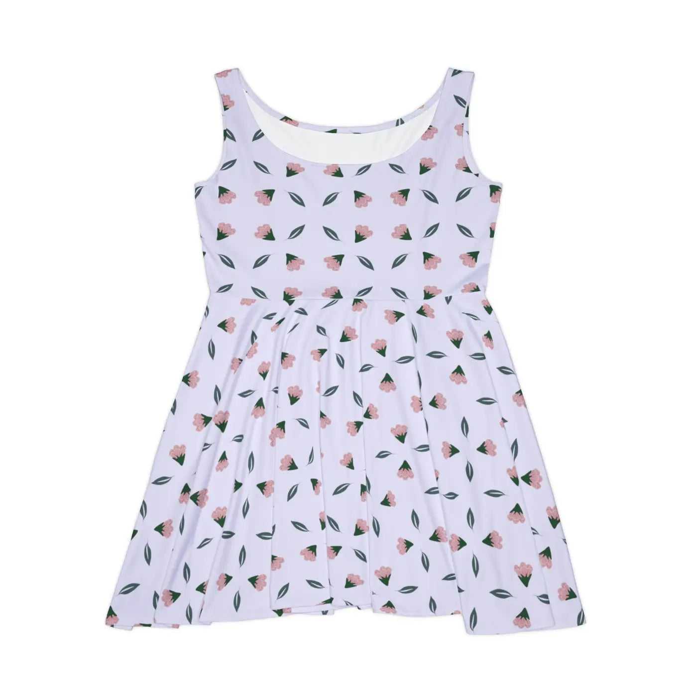 Floral Purple Women's Skater Dress - Polyester Spandex - DipaliZ