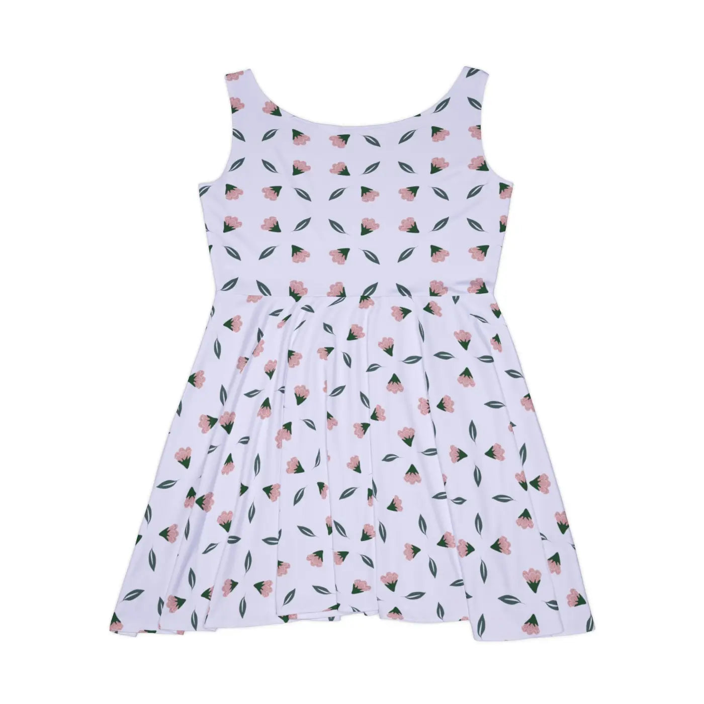 Floral Purple Women's Skater Dress - Polyester Spandex - DipaliZ