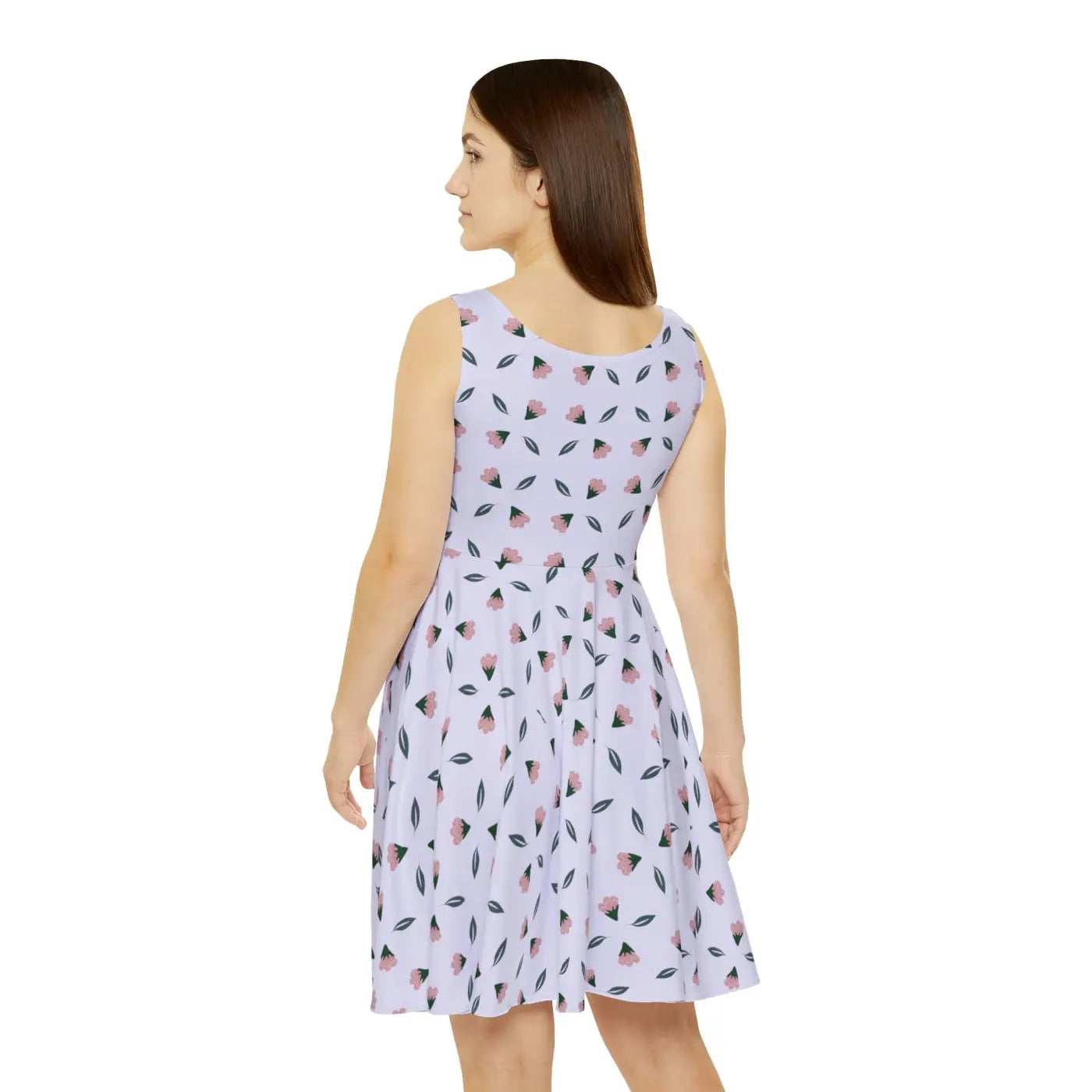 Floral Purple Women's Skater Dress - Polyester Spandex - DipaliZ