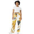 Floral Wide Leg Pants - Yellow Flowers Print - DipaliZ
