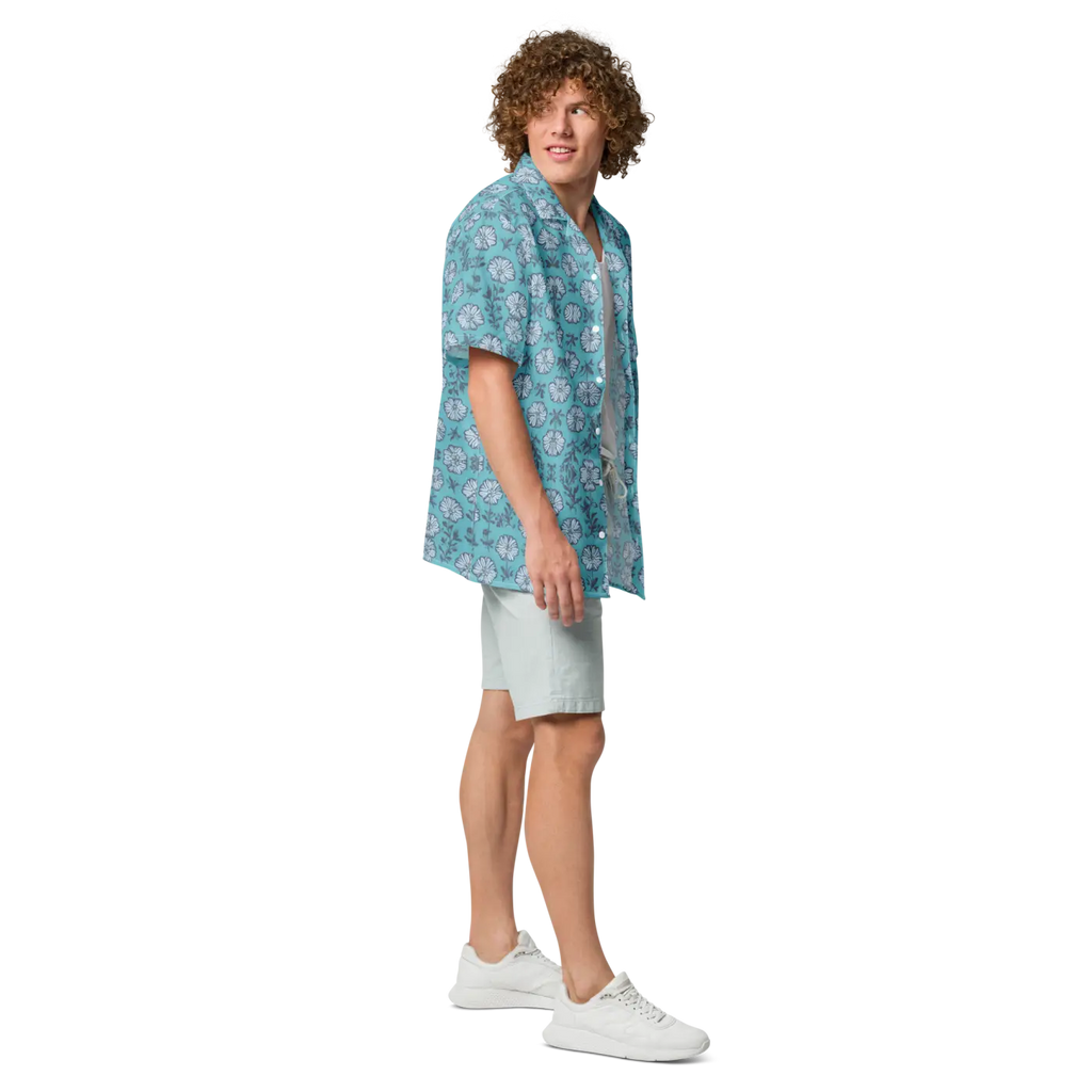 Flowers Button Shirt - Eco-Friendly Summer Style - DipaliZ