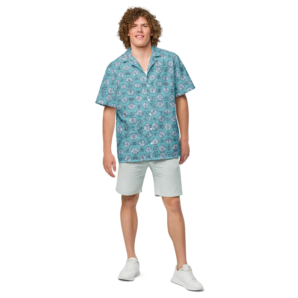 Flowers Button Shirt - Eco-Friendly Summer Style - DipaliZ
