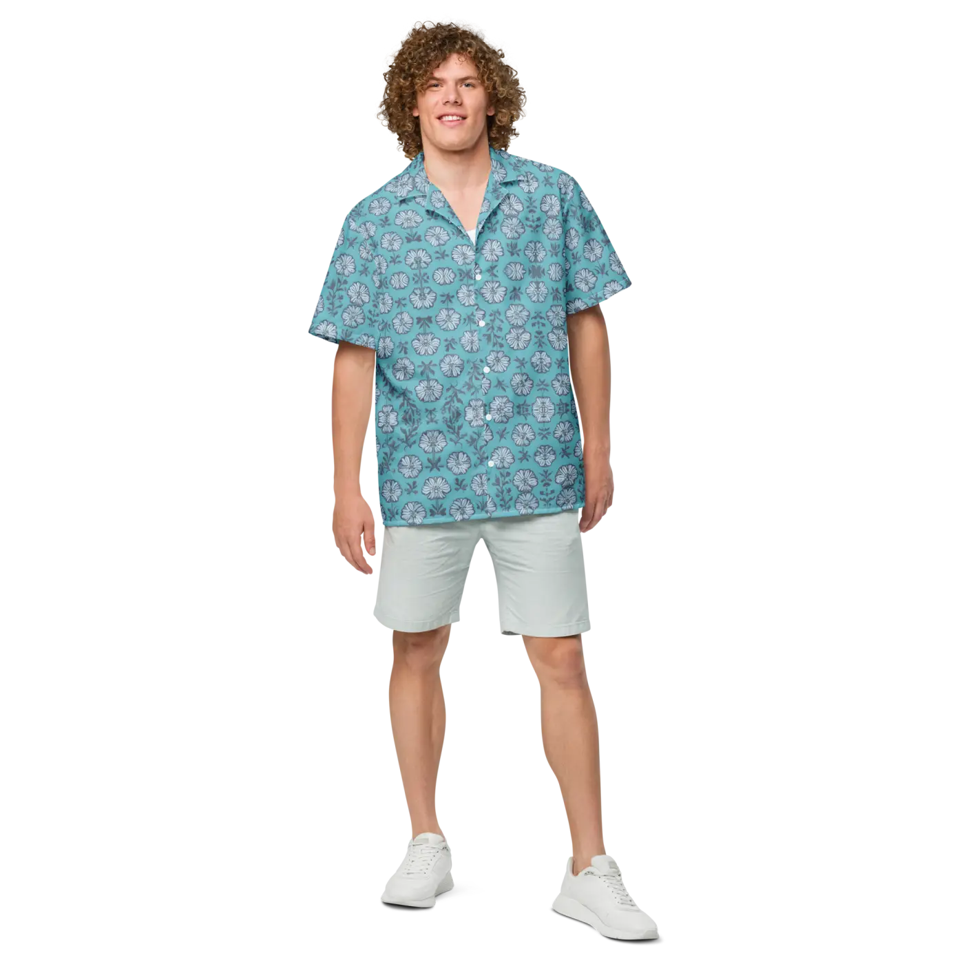Flowers Button Shirt - Eco-Friendly Summer Style - DipaliZ