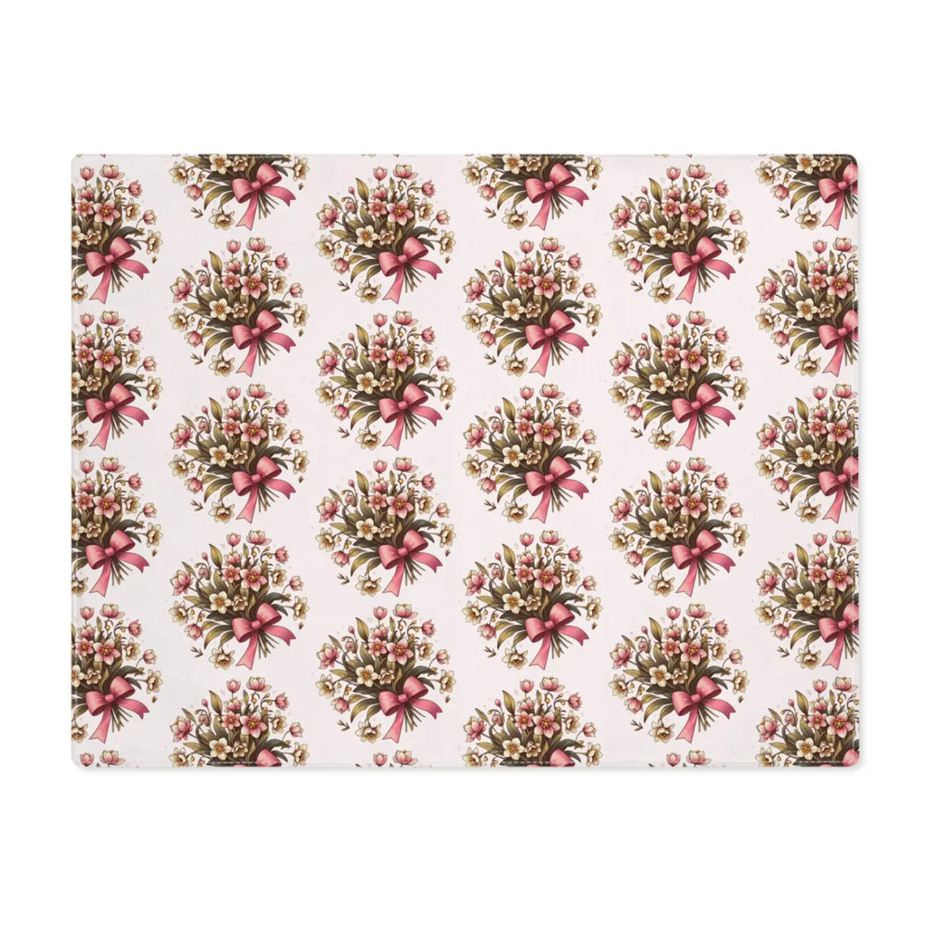 Blue Placemat - Joyful Flower Graphic Cloth Design - DipaliZ