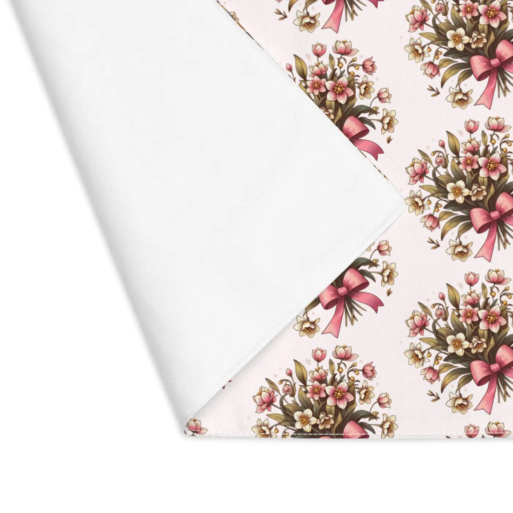 Blue Placemat - Joyful Flower Graphic Cloth Design - DipaliZ