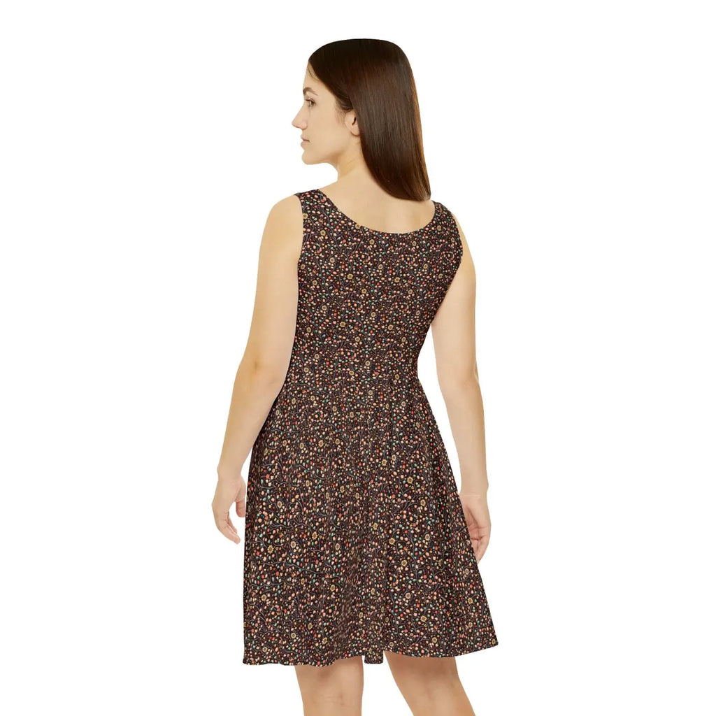 Women's Skater Dress - Flower Pattern Design - DipaliZ