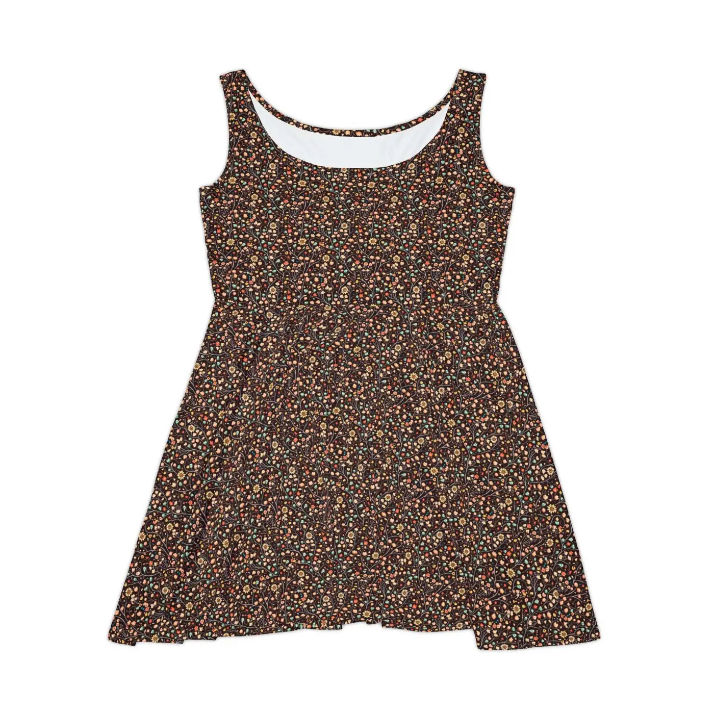 Women's Skater Dress - Flower Pattern Design - DipaliZ