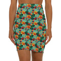Floral Mini Skirt - Stretchy Comfort Flower Pattern - DipaliZ