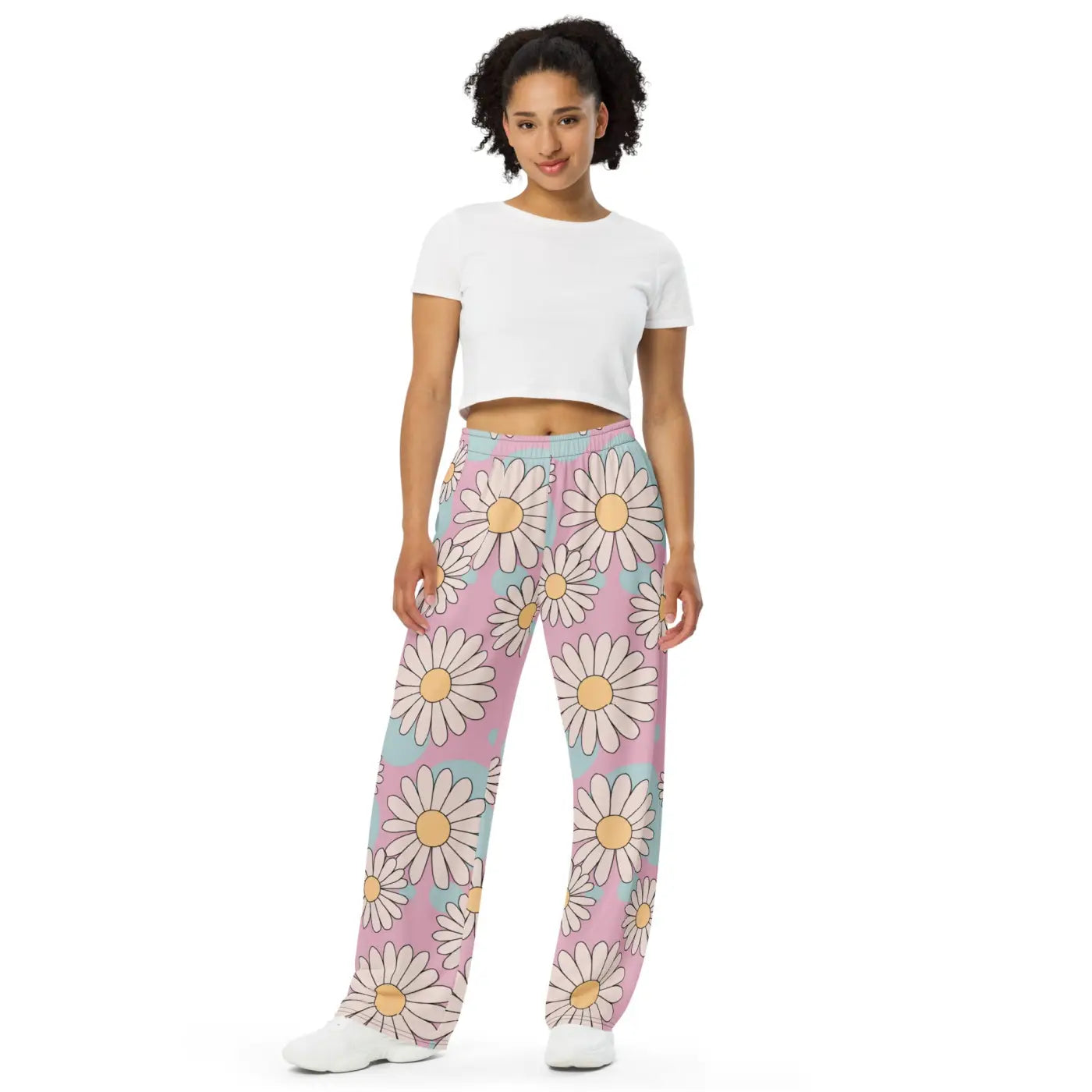 Floral Wide Leg Pants - Chic Comfort Style - DipaliZ