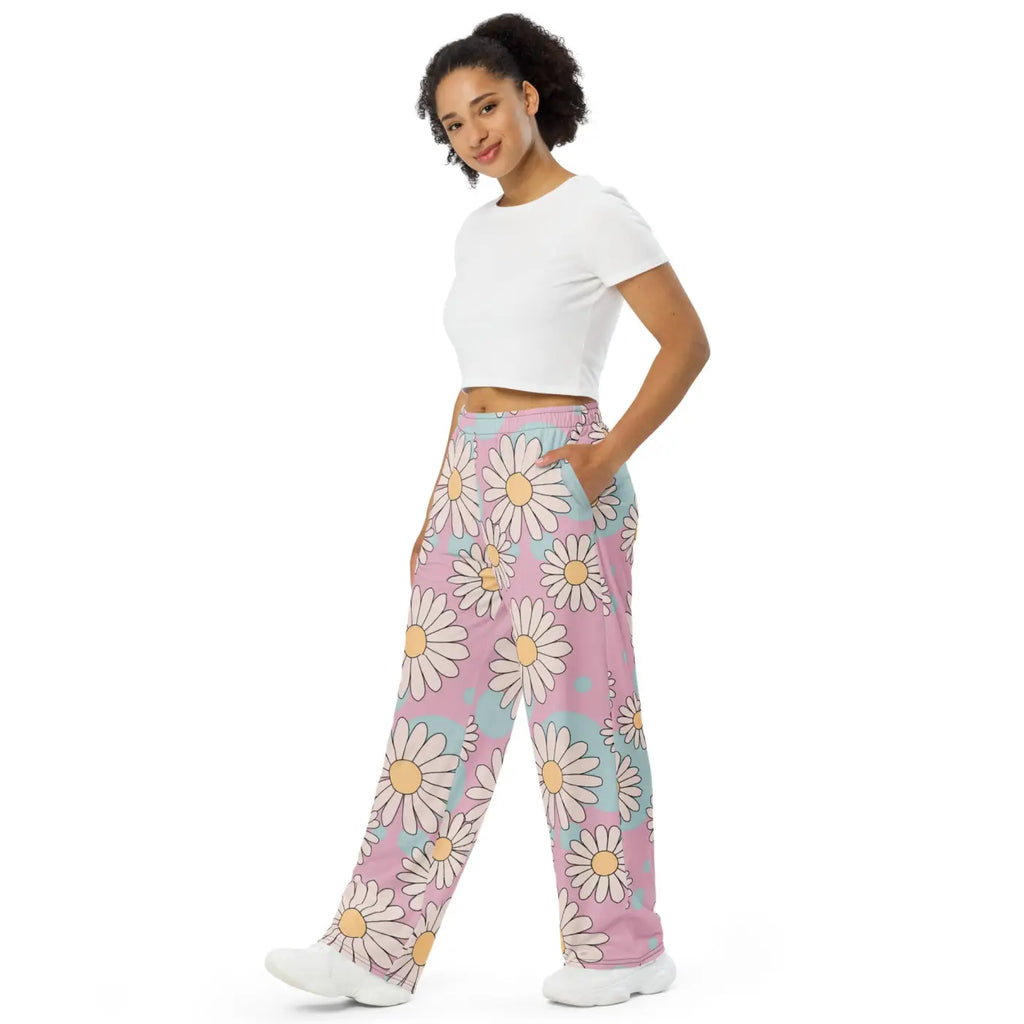 Floral Wide Leg Pants - Chic Comfort Style - DipaliZ