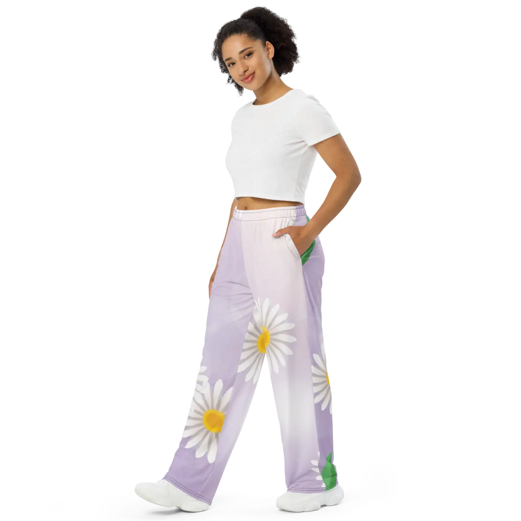 Floral Wide Leg Pants - Chic Comfort Style - DipaliZ